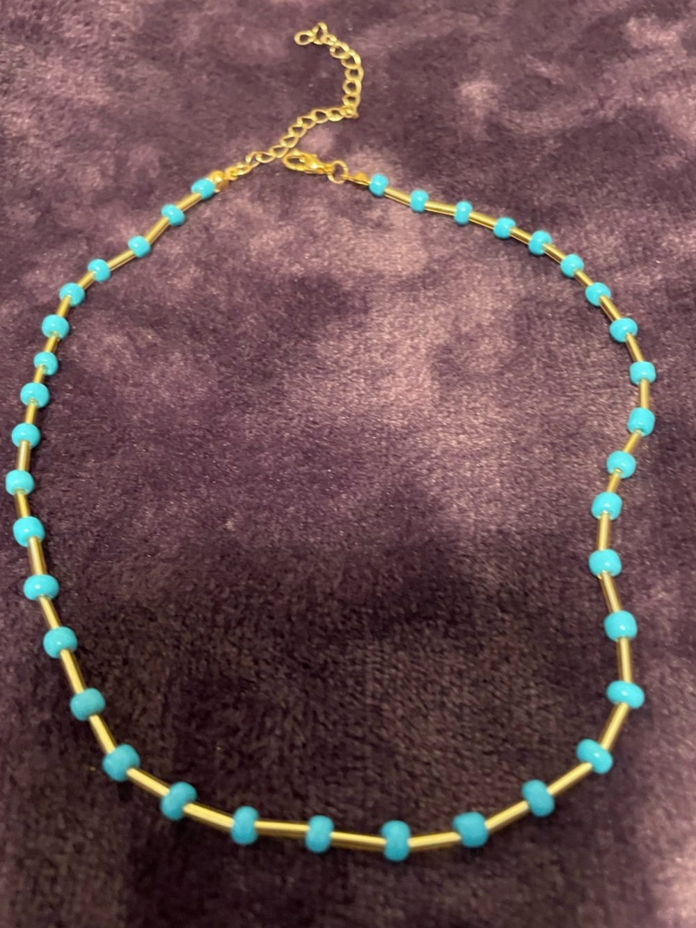 Temu Women’s 3 Fun Boho Layering Turquoise Beaded Necklaces with Gold Charms - Picture 6 of 7